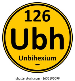 Periodic table element unbihexium icon. Vector illustration.