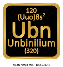 Periodic table element unbinilium icon on white background. Vector illustration.