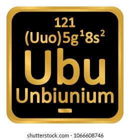 Periodic table element unbinilium icon on white background. Vector illustration.