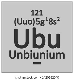 Periodic table element unbinilium icon. Vector illustration.