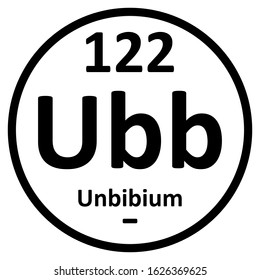 Periodic table element unbinilium icon. Vector illustration.