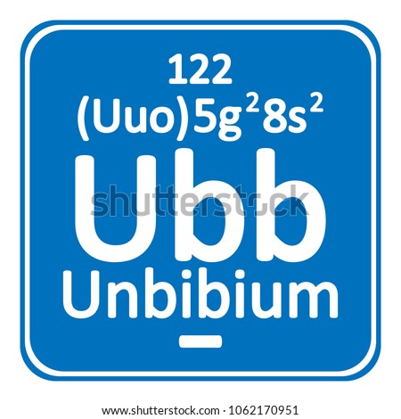 Periodic table element unbinilium icon on white background. Vector illustration.