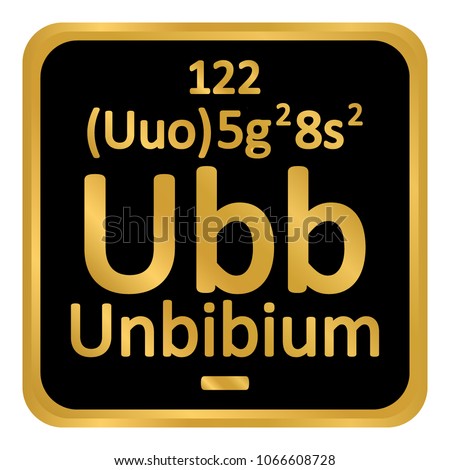 Periodic table element unbinilium icon on white background. Vector illustration.