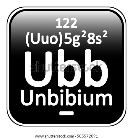 Periodic table element unbinilium icon on white background. Vector illustration.