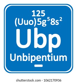 Periodic table element unbipentium icon on white background. Vector illustration.