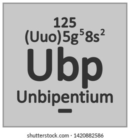 Periodic table element unbipentium icon. Vector illustration.