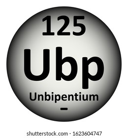 Periodic table element unbipentium icon. Vector illustration.