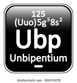 Periodic table element unbipentium icon on white background. Vector illustration.
