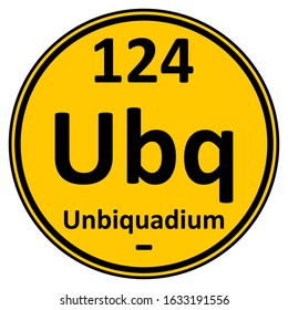 Periodic table element unbiquadium icon. Vector illustration.
