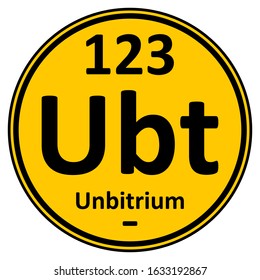 Periodic table element unbitrium icon. Vector illustration.