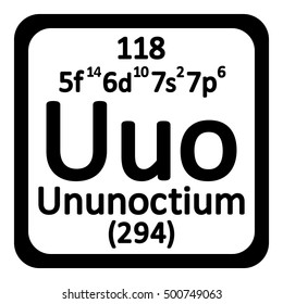 Periodic table element ununoctium icon on white background. Vector illustration.