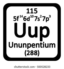 Periodic table element ununpentium icon on white background. Vector illustration.