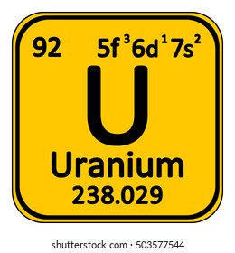 Periodic Table Element Uranium Icon On Stock Vector (Royalty Free ...