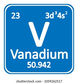 Periodic table element vanadium icon on white background. Vector illustration.