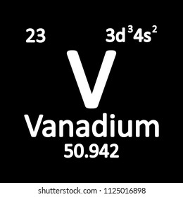 Periodic table element vanadium icon on white background. Vector illustration.