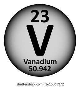 Periodic table element vanadium icon on white background. Vector illustration.