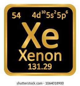 Periodic table element xenon icon on white background. Vector illustration.