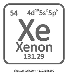 Periodic table element xenon icon on white background. Vector illustration.