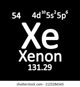 Periodic table element xenon icon on white background. Vector illustration.