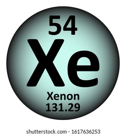 Periodic table element xenon icon on white background. Vector illustration.