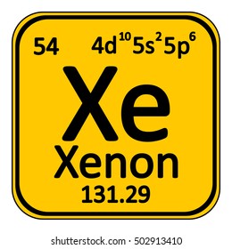 Periodic table element xenon icon on white background. Vector illustration.