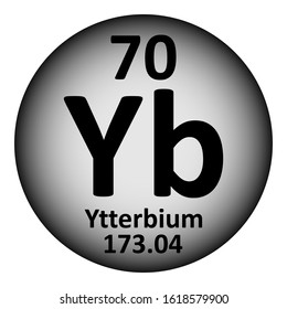 Periodic table element ytterbium icon on white background. Vector illustration.