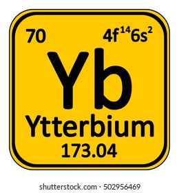 Periodic table element ytterbium icon on white background. Vector illustration.