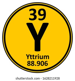 Periodic table element yttrium icon on white background. Vector illustration.