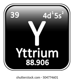 Periodic table element yttrium icon on white background. Vector illustration.