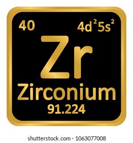 Periodic table element zirconium icon on white background. Vector illustration.