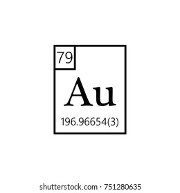 Periodic Table of Elements - aurum icon on white background