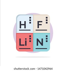 Periodic, Table, Elements, Medical Abstract Circle Background Flat color Icon. Vector Icon Template background