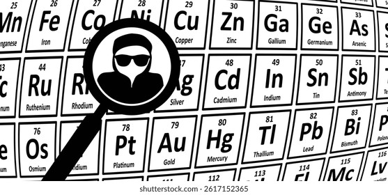 Periodic table of elements. For model, atomic number, name atomic mass and weight. Vector symbol or icon. The chemical element. For electron configuration. Security, safety sign.