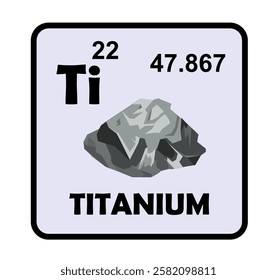 The Periodic Table of the Elements. Titanium. Science education vector illustration