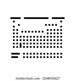 periodische Tabelle Glyphsymbol Vektorgrafik. periodisches Tabellenzeichen. einzelne Symbolillustration