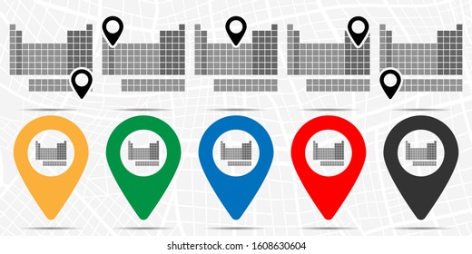 Periodic table icon in location set. Simple glyph, flat illustration element of charts and diagrams theme icons