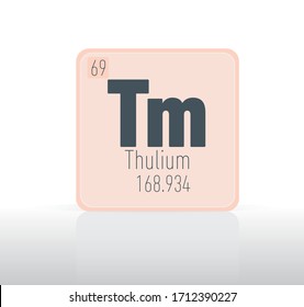Periodische Tabelle Einzelelement. Thulium 168 934