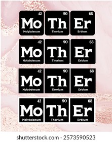 Periodic Table-Inspired Mother Design Chemistry-Inspired Typography for Shirts, Crafts, and Gifts #01B
