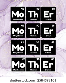 Periodic Table-Inspired Mother Design Chemistry-Inspired Typography for Shirts, Crafts, and Gifts #03B
