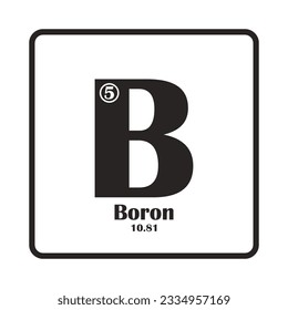 diseño de símbolo de la ilustración del vector del elemento boro periódico