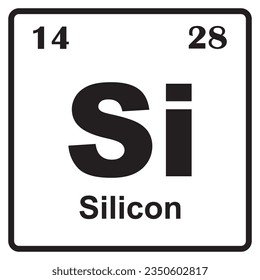 Periodisches Silicium-Element Symbol Vektorgrafik Symbol Design