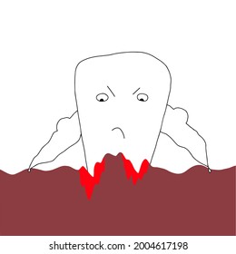Periodontale Blutungskrankheit Zahnpasta Illustrationen, handgezeichnet, doodle