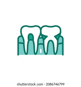 Periodontal disease color line icon. Isolated vector element. Outline pictogram for web page, mobile app, promo