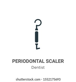 Periodontal scaler vector icon on white background. Flat vector periodontal scaler icon symbol sign from modern dentist collection for mobile concept and web apps design.