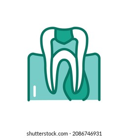 Periodontitis color line icon. Isolated vector element. Outline pictogram for web page, mobile app, promo