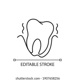 Periodontology Linear Icon. Tooth Problems. City Family Dentistry. Dental Equipment. Thin Line Customizable Illustration. Contour Symbol. Vector Isolated Outline Drawing. Editable Stroke