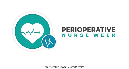 Perioperative Nurse Week. Heart and more. Great for cards, banners, posters, social media and more. White background.