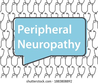 Peripheral Neuropathy disease on stethoscope pattern- vector illustration