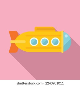 Periscope icon flat vector. Submarine ship. Sea boat