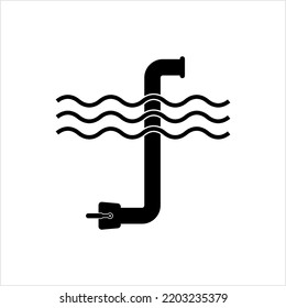 Periscope-Symbol, Spiegelprismus-Beobachtungsinstrument für Vektorkunst-Illustration